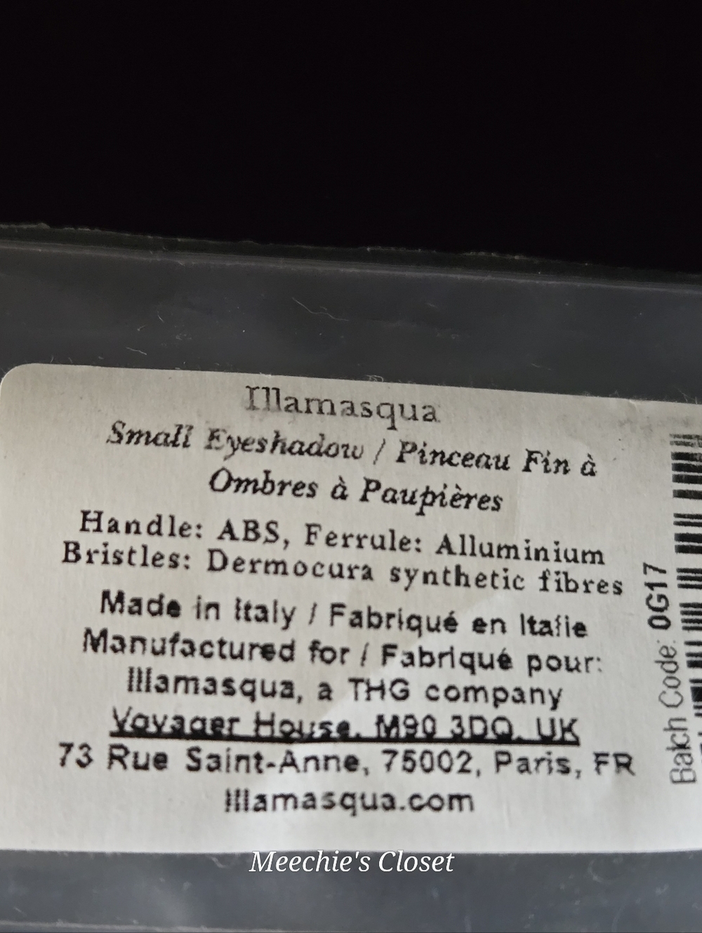 Illamasqua Small Eyeshadow Brush Dermocura Synthetic NWT - Picture 3 of 5